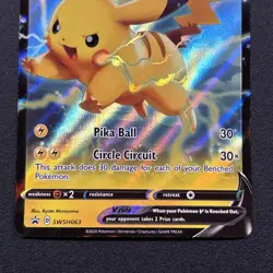 Pikachu V SWSH063 SWSH: Sword & Shield Promo Holo Full Art Card Near Mint NM - Image 3