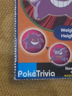 Gengar Pokemon Poketrivia MewTwo Movie Card Burger King Vintage - Image 3