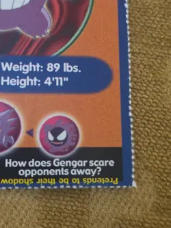 Gengar Pokemon Poketrivia MewTwo Movie Card Burger King Vintage - Image 4
