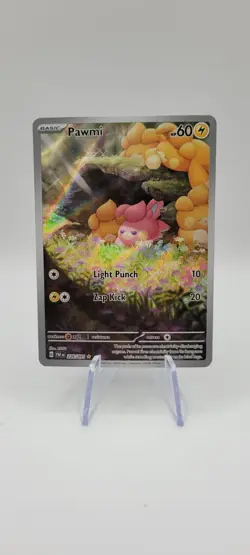 Pokemon TCG: Pawmi 226/091 - Illustration Rare Holo - Paldean Fates - NM - Image 1