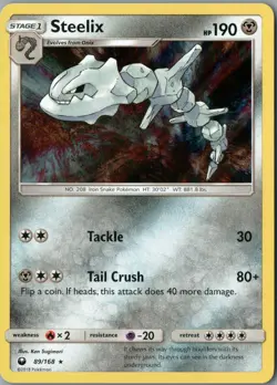 Steelix Holo Rare SM - Celestial Storm 89/168 NM Holofoil - Pokemon - Image 1