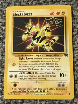 Pokemon TCG 1999 Electabuzz Stamped WB Kids First Movie Promo NM Mint - Image 1