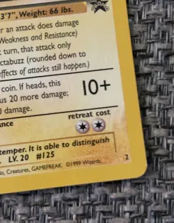 Pokemon TCG 1999 Electabuzz Stamped WB Kids First Movie Promo NM Mint - Image 4