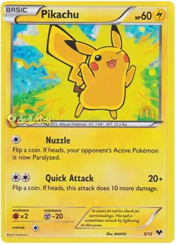 Pikachu - 5/12 - McDonald's Holo - Promo TCG Pokemon - Image 1
