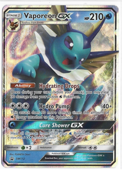 Vaporeon GX - SM172 - SM Black Star Promo NM, English Pokemon Promos Near Mint - Image 1