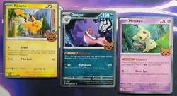 Trick or Trade Cosmos Holo Lot (Pikachu, Gengar, Mimikyu) S&V Pokemon TCG - Image 1