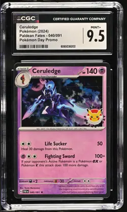 2024 POKEMON PALDEAN FATES POKEMON DAY PROMO #040/091 CERULEDGE CGC 9.5 - Image 1