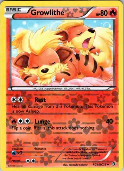 Growlithe RC4/RC25 Legendary Treasures: Radiant Collection Pokemon TCG LP Holo - Image 1