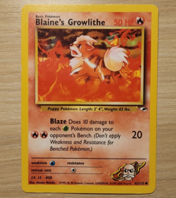 Pokemon TCG Blaine's Growlithe Gym Heroes 62/132 Regular Unlimited Common - Image 1