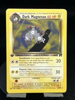 Pokemon TCG Dark Magneton 28/82 Team Rocket 1st Edition Regular LP - Image 1