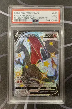 Pokemon Charizard V Secret Rare Holo Champion's Path 079/073 PSA 9 220 HP - Image 1