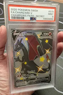 Pokemon Charizard V Secret Rare Holo Champion's Path 079/073 PSA 9 220 HP - Image 3