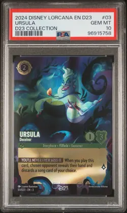 2024 Disney Lorcana EN URSULA Deceiver 03/D23 COLLECTION PSA 10 - Image 1