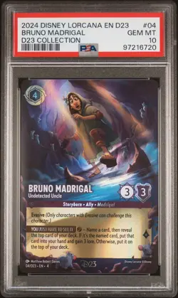2024 Disney Lorcana EN D23 Bruno Madrigal Undetected Uncle Foil Promo #04 PSA 10 - Image 1