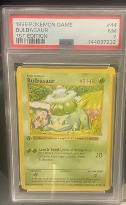 1999 Pokemon Game Bulbasaur 1st Edition PSA 7 #44 Vintage Base Set - Image 1