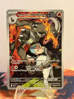 Pokemon TCG Team Rockets Houndoom Illustration Rare 191/182 Destined Rivals - Image 1