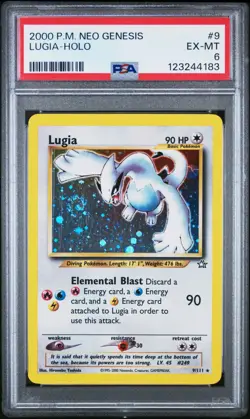 2000 Pokemon Lugia Holo Neo Genesis #9 PSA 6 EX-MT (SWIRL) (12 Cert) - Image 2