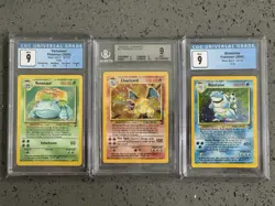 Pokemon Base Set 2 - Charizard (BGS 9) /Blastoise & Venusaur (CGC 9) - Trio Big3 - Image 1