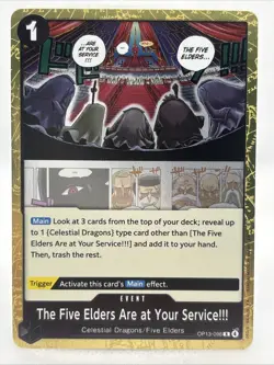 One Piece TCG English OP13-096 The Five Elders Are at Your Service R Foil Eng NM - Image 1