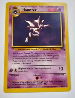 Haunter 21/62 Rare Unlimited Edition Fossil Set Pokemon Card 1999 WOTC - Image 1