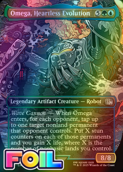 x1 Omega, Heartless Evolution FOIL FIN MTG 347 FULL ART BORDERLESS UNCOMMON 1x - Image 1