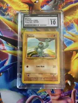 Pokemon Card Machop 52/102 Shadowless Base Set 1999 CGC 10 GEM MINT - Image 1
