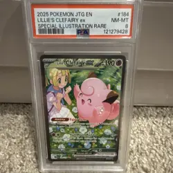 Pokemon Sv09 Lillie's Clefairy ex Special Illustration Rare Holo 184/159 PSA 8 - Image 1