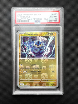 Pokemon TCG: BLK EN THUNDURUS MASTER BALL REVERSE HOLO #033 | GEM MINT | PSA 10 - Image 1