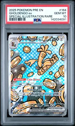 2025 Pokemon Prismatic Evolutions Gholdengo EX Secret Rare Special PSA 10 #164 - Image 1