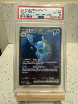 2023 Pokemon Mew EN #200 Blastoise Ex Special Illustration Rare PSA 10 GEM MINT - Image 1