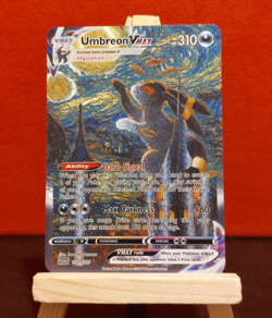 Umbreon Starry Night Van Gogh Moon Pokemon CUSTOM Textured Full Art Fan Made - Image 1