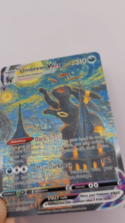 Umbreon Starry Night Van Gogh Moon Pokemon CUSTOM Textured Full Art Fan Made - Image 2