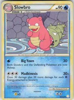 Pokemon Slowbro 52/123 HeartGold SoulSilver Uncommon NM - Image 1