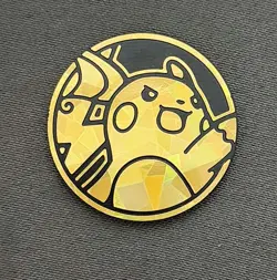 Pokemon TCG Flip Coin Gold Raichu Cracked Ice Holo - Image 1