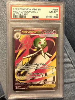 2025 POKEMON MEG EN - MEGA GARDEVOIR ex ULTRA RARE NM-MT PSA 8 #159 - Image 1