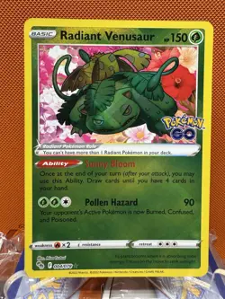Radiant Venusaur 004/078 Pokemon TCG Radiant Rare Pokemon GO Near Mint 1792 - Image 1