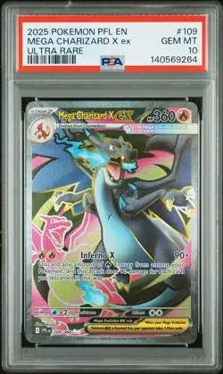 Mega Charizard X EX 109/094 Ultra Rare Pfl En-phantasmal Flames Pokemon PSA 10 - Image 1