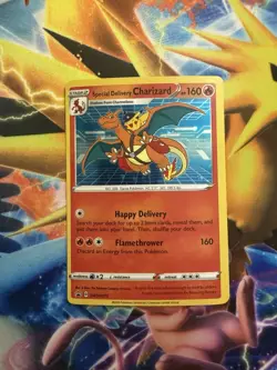 Special Delivery Charizard SWSH075 Sword & Shield Promo Cards Holo OFF CENTER - Image 1