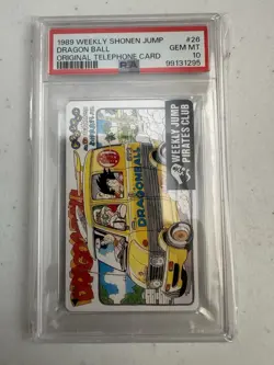 PSA 10 Dragon Ball Weekly Shonen JUMP Original Telephone Card #26 Japanese 1989 - Image 1