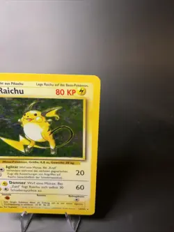 Raichu Holo Base Set 14/102 GERMAN Vintage Pokemon Card 1999 Creased MP WOTC - Image 2
