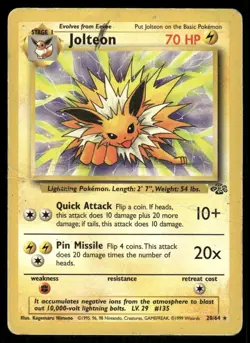 Jolteon 20/64 Jungle Pokemon TCG trading card - Image 1