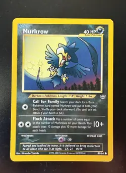 Pokemon TCG Murkrow Neo Revelation Card 46/64 Unlimited Common - Image 1