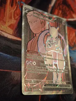 Pokemon TCG Destined Rivals Team Rockets Mewtwo EX Card 213/182 Ultra Rare - Image 2