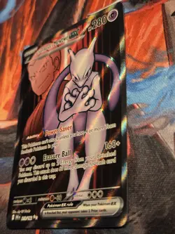 Pokemon TCG Destined Rivals Team Rockets Mewtwo EX Card 213/182 Ultra Rare - Image 3