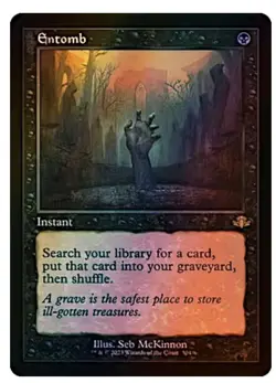 NM FOIL -Entomb - (Retro Frame) - MTG: Dominaria Remastered - Free Shipping - Image 1