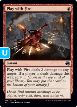 MTG Play with Fire Midnight Hunt Uncommon Instant NM - Image 1