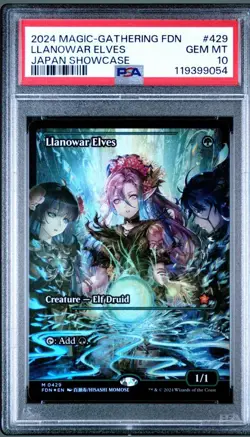 Llanowar Elves (Showcase) Foundations Foil PSA 10 Anime Art - Image 1