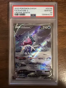 Pokemon - Suicune V GG38 **GEM MINT PSA 10** Crown Zenith - Image 1