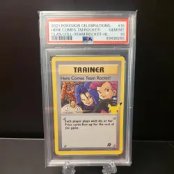 2021 POKEMON CELEBRATIONS CLASSIC COLL #15 HERE COMES TEAM ROCKET!-HOLO PSA 10 - Image 1