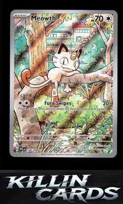Meowth 106/094 Pokemon Illustration Rare ME02: Phantasmal Flames Card NM - Image 1